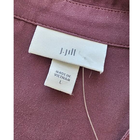 J. Jill Women's Long Sleeve Soft Button Front Tunic Shirt Top Size L Deep Purple - Picture 5 of 7